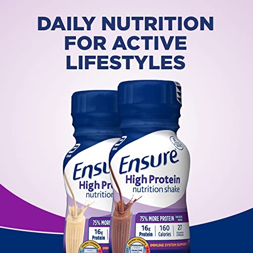 Ensure High Protein Strawberry Nutrition Shake, Ready to Drink, 16g Protein and 27 Vitamins and Minerals, 8 fl oz, 24 Pack