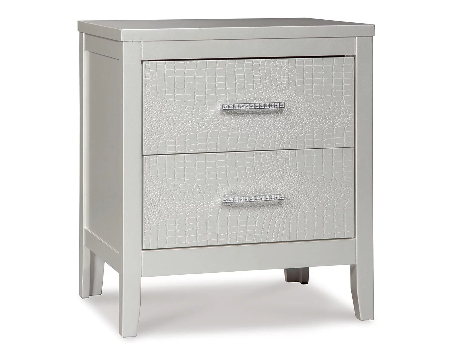 Signature Design by Ashley Contemporary Olivet Nightstand Silver