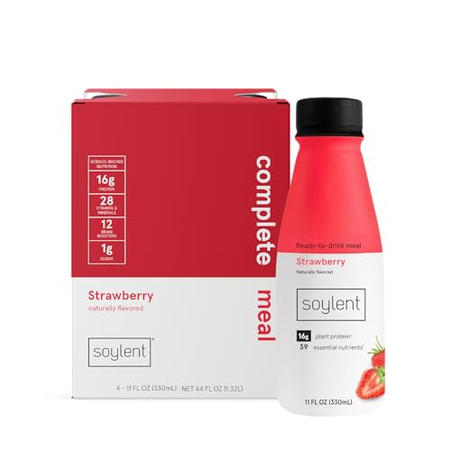 Soylent Complete Meal Replacement Shake, Gingerbread, 16g Complete Protein, Ready-to-Drink Plant Based Protein Drink, 1g Sugar, 11oz (12 Pack)