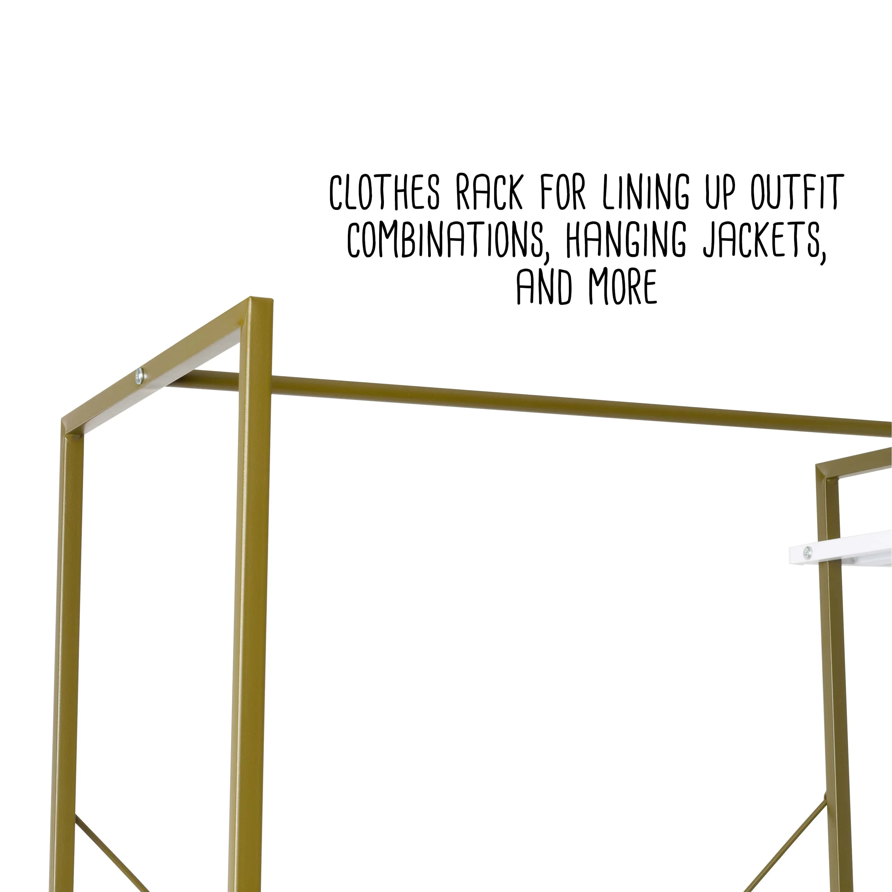 Honey-Can-Do Freestanding Open Metal Closet Wardrobe with 4 Shelves, Olive/White