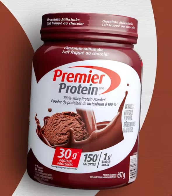Premier Protein Powder, Vanilla Milkshake, 30g Protein, 1g Sugar, 100% Whey Protein, Keto Friendly, No Soy Ingredients, Gluten Free, 17 Servings, 23.3 Ounces