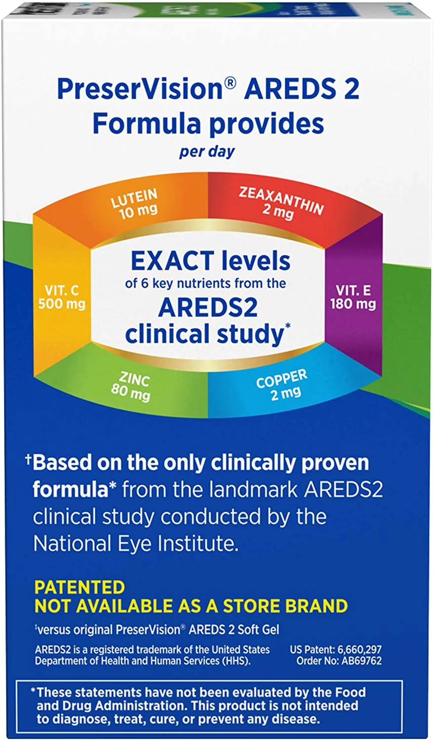 PreserVision AREDS 2 Eye Vitamin & Mineral Supplement, Contains Lutein, Vitamin C, Zeaxanthin, Zinc & Vitamin E, 120 Softgels (Pack 4)