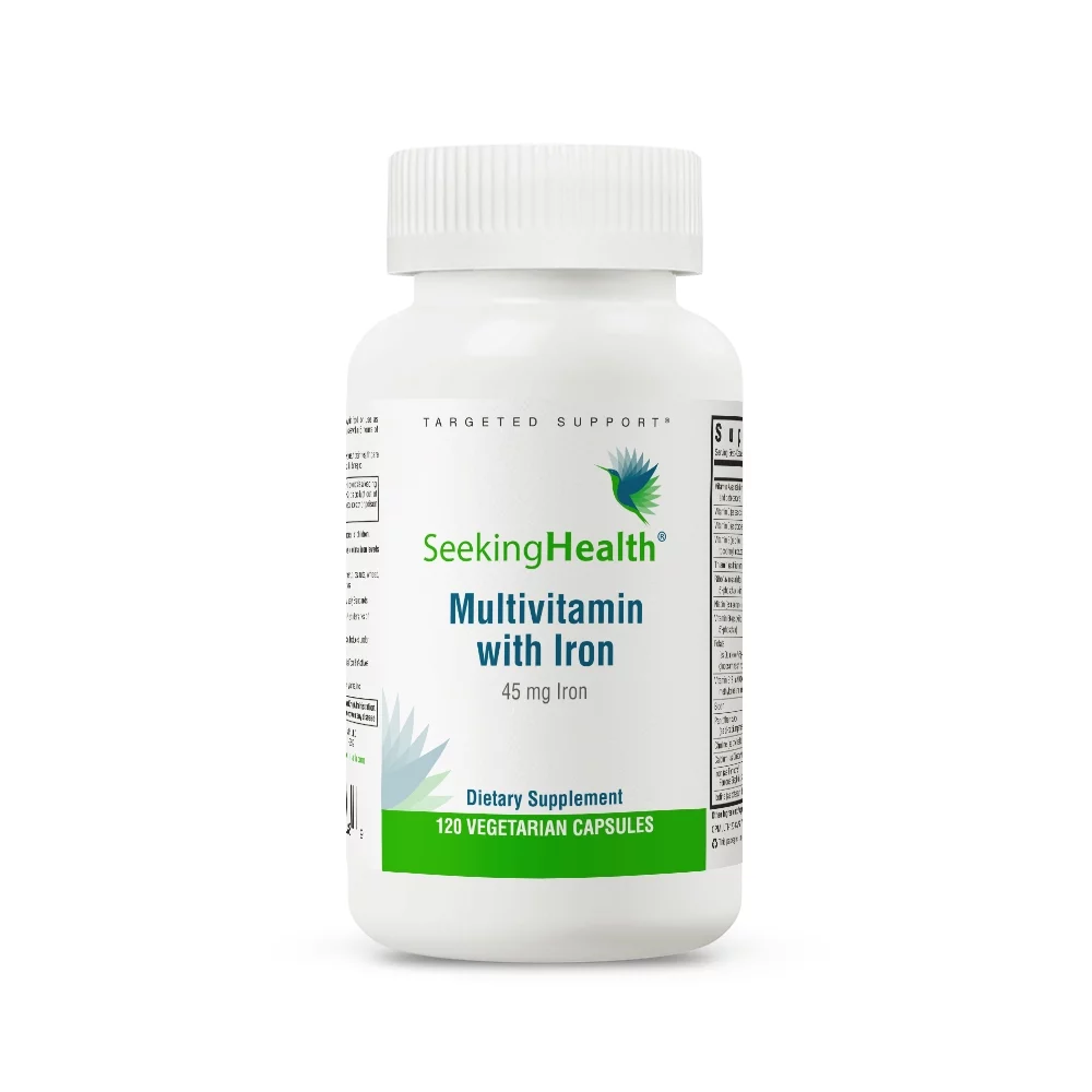 Seeking Health Multivitamin with Iron, 45 mg Chelated Iron, Active B Vitamins Plus L-5-MTHF, Supports Healthy Immune System and Energy Production, Vegetarian Capsules (120 capsules)*