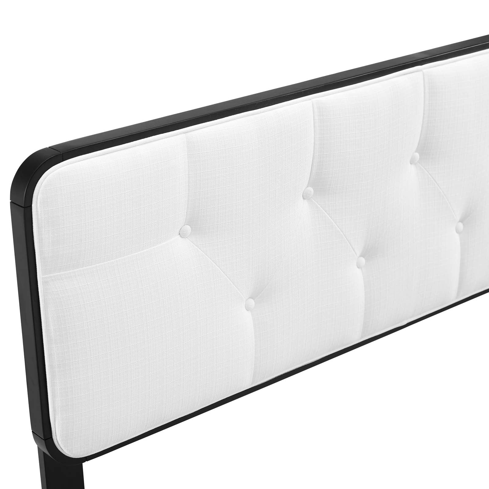 Modway Collins Tufted Twin Fabric and Wood Headboard in Black White