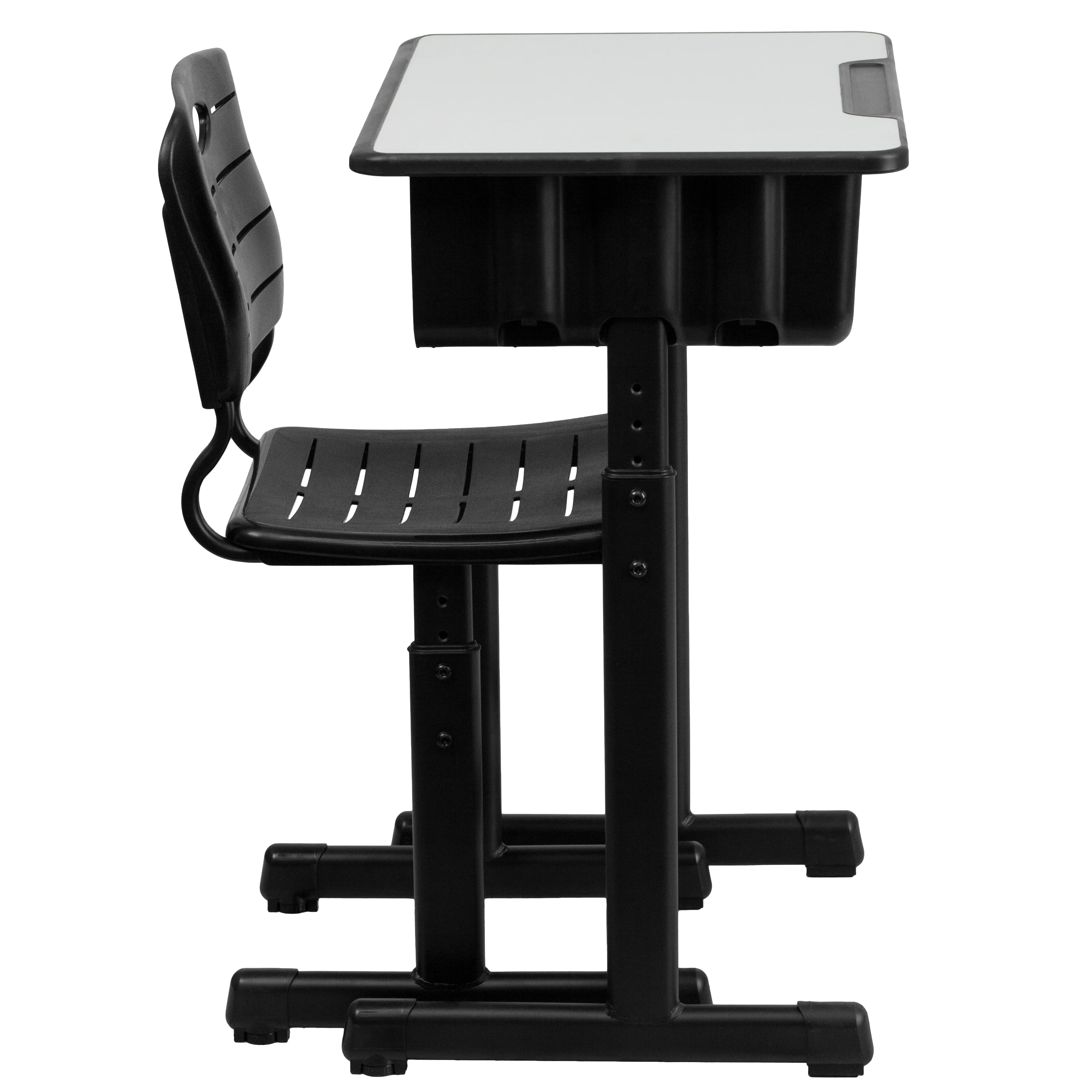 Flash Furniture Pedestal Frame Adjustable Height Student Desk and Chair - 23.63