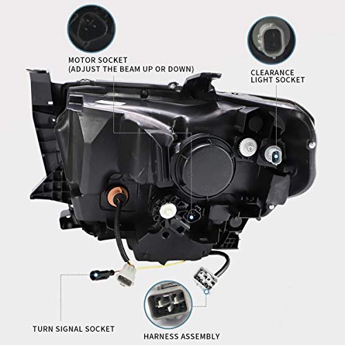 VLAND LED Headlights Compatible for Toyota Tundra Pickup 2014 2015 2016 2017 2018 2019 2020 2021 with Sequential Turn Signals Fiber Optic DRLs YAA-TDR-2045, Chorme