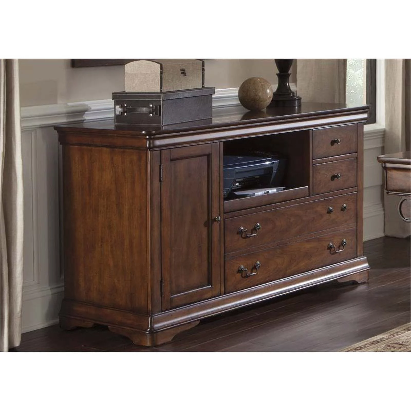 Pemberly Row Traditional Wood Credenza in Brown