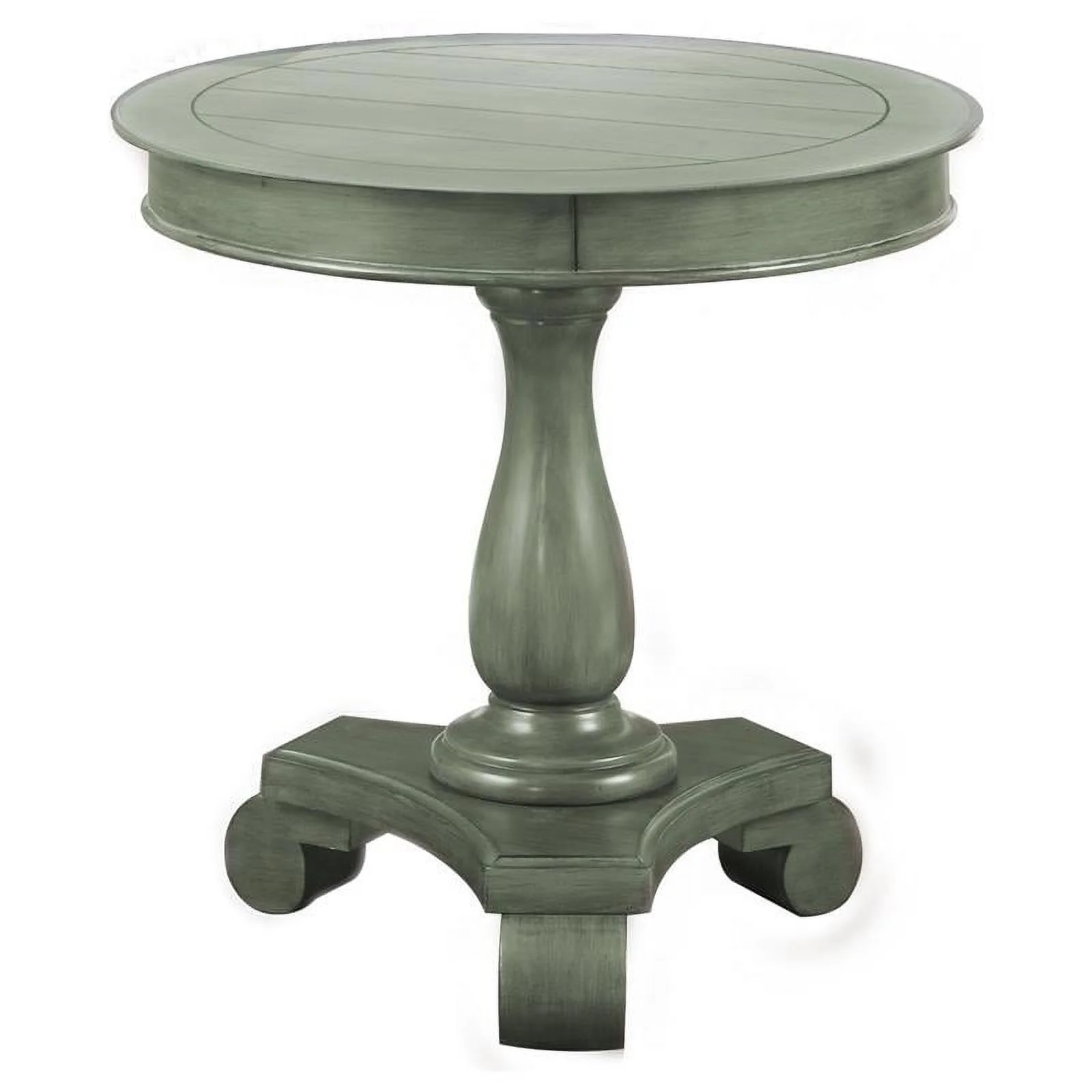 Bowery Hill Round Transitional Engineered Wood End Table in Green