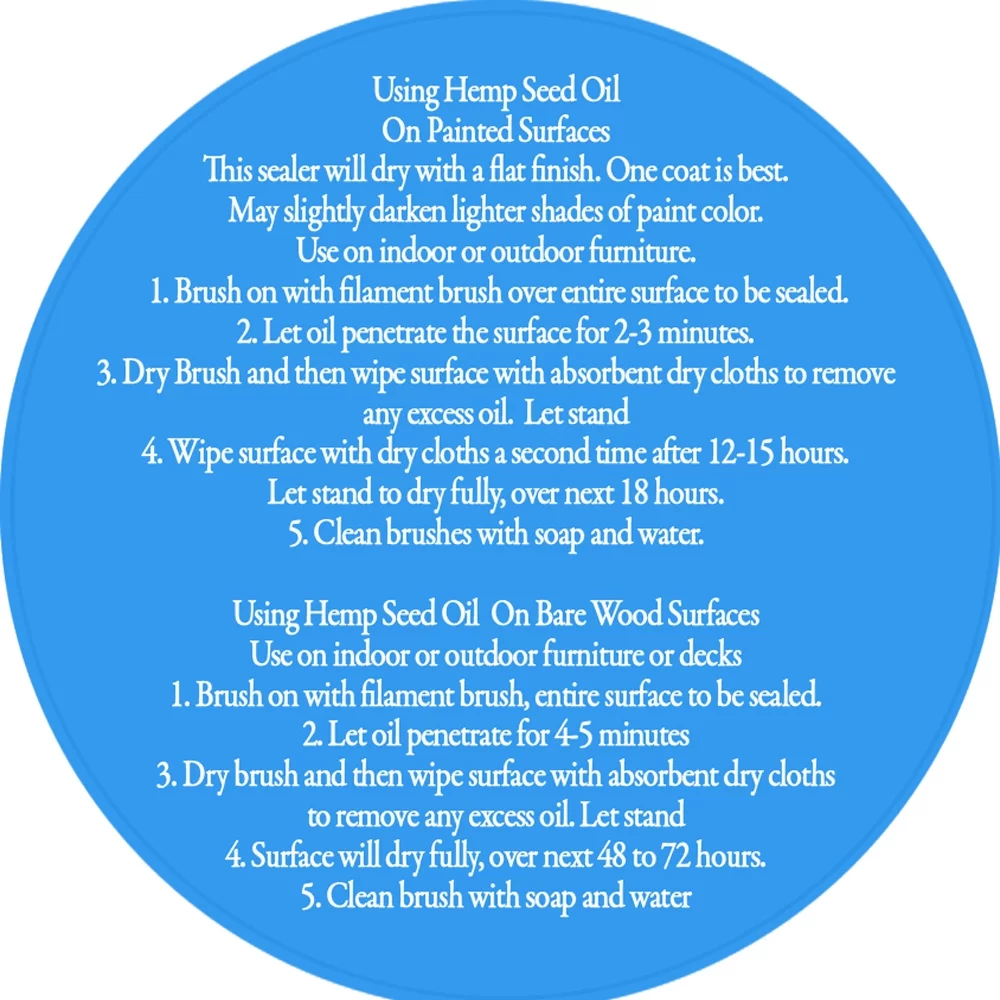 Hemp Seed Oil Furniture Sealer - Seals and Protects Chalk, and Milk Paint, Furniture, Wood, and much much More! 32oz