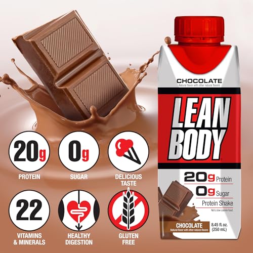 Labrada Lean Body Ready-to-Drink Strawberry Protein Shake, 40g Protein, Whey Blend, 0 Sugar, Gluten Free, 22 Vitamins & Minerals, 17 Ounce (Recyclable Carton & Lid - Pack of 12) LABRADA
