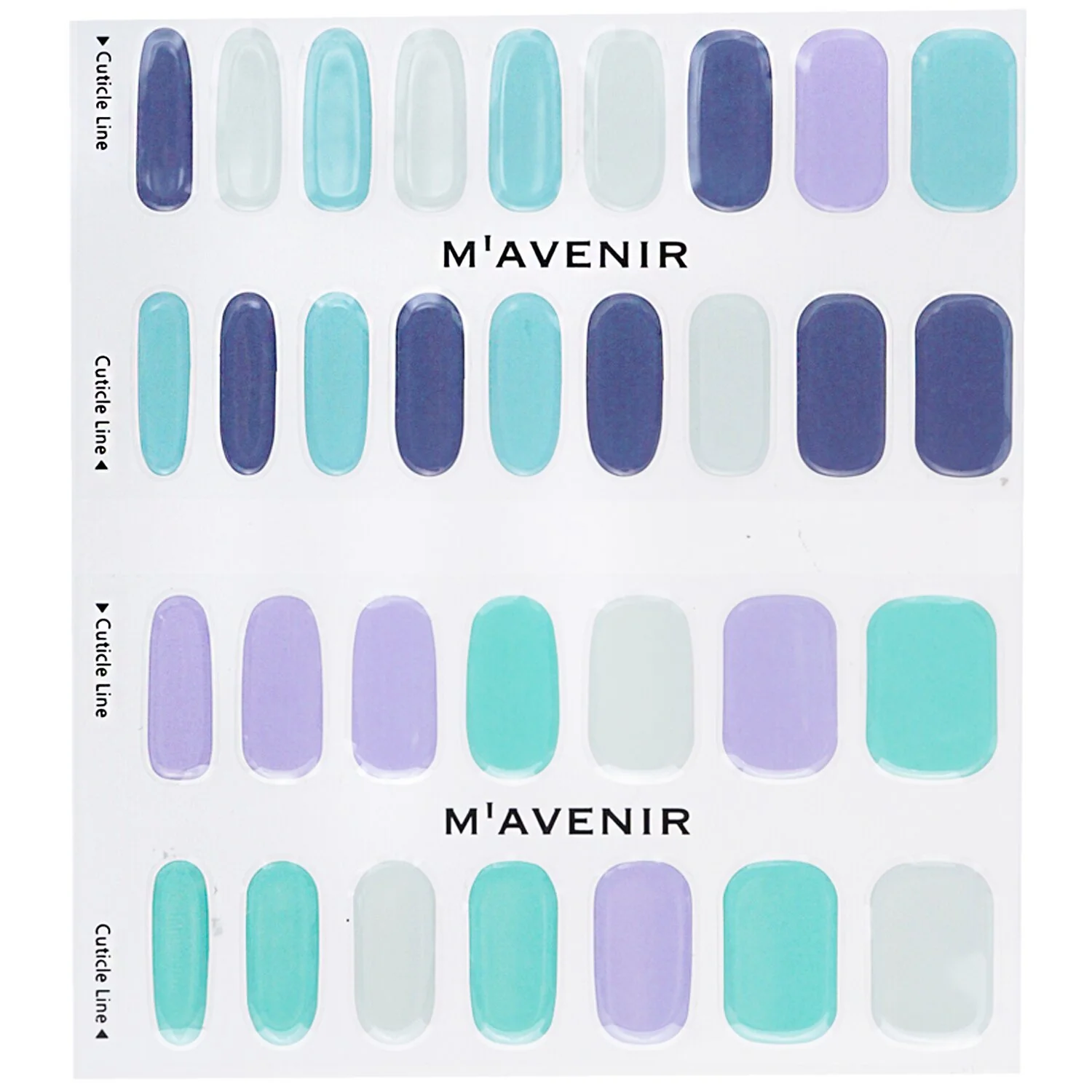 Mavenir Nail Sticker (Blue) - # Blue Leaf Nail  32pcs
