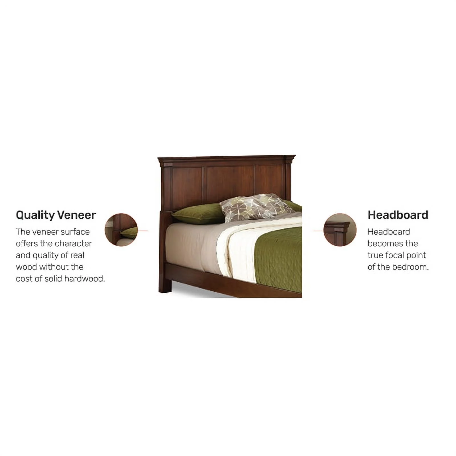 Homestyles Aspen Wood King Headboard in Brown