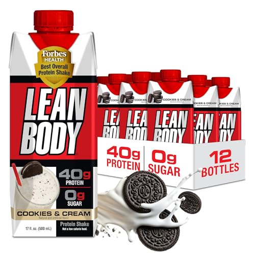Labrada Lean Body Ready-to-Drink Strawberry Protein Shake, 40g Protein, Whey Blend, 0 Sugar, Gluten Free, 22 Vitamins & Minerals, 17 Ounce (Recyclable Carton & Lid - Pack of 12) LABRADA