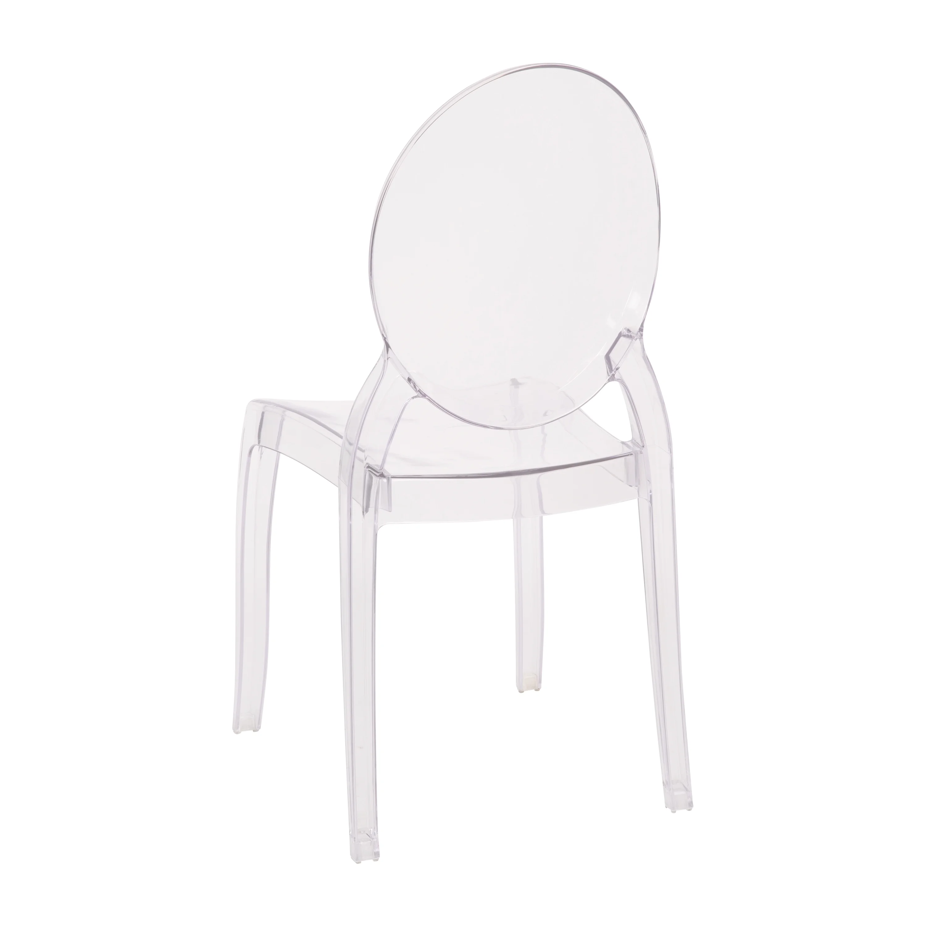Flash Furniture Revna Series Ghost Chair, Set of 4, Clear Plastic
