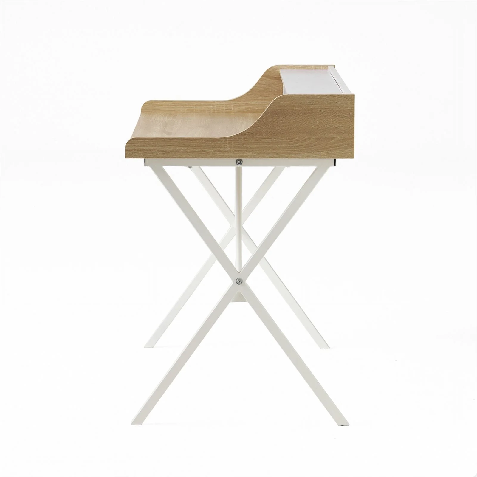 Noble House Aalto Modern Faux Wood Computer Desk in Oak and White
