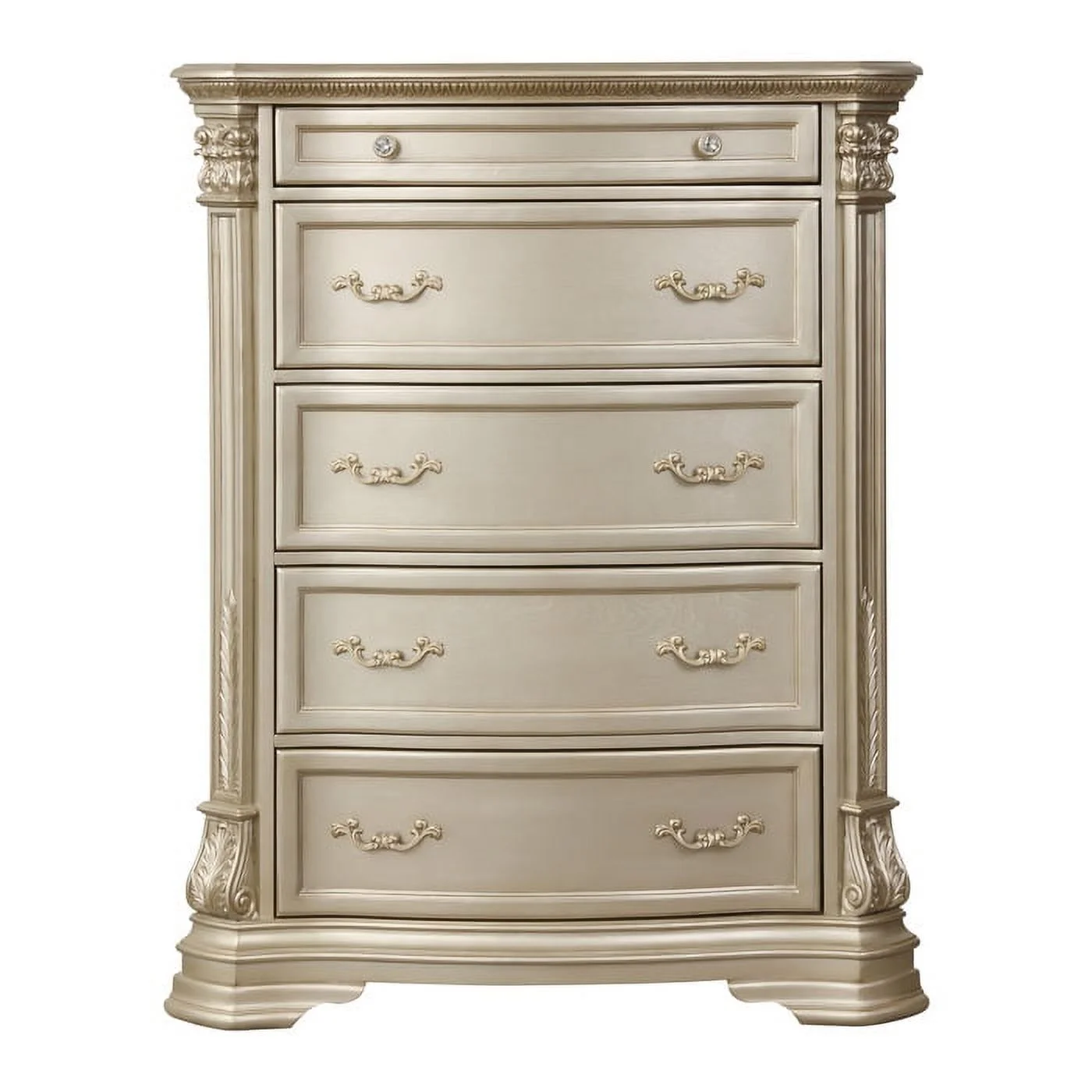 Old World European styled Chest - Traditional Design with Champagne Finishes