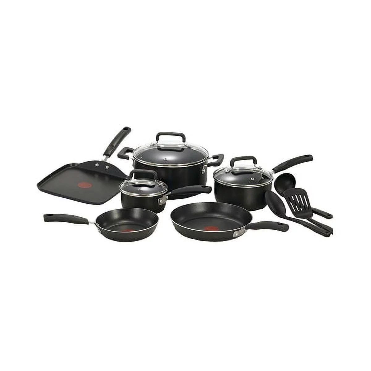 1 PC,T-fal B061SC64 Non-Stick Cookware Set, Aluminum, 12-Piece