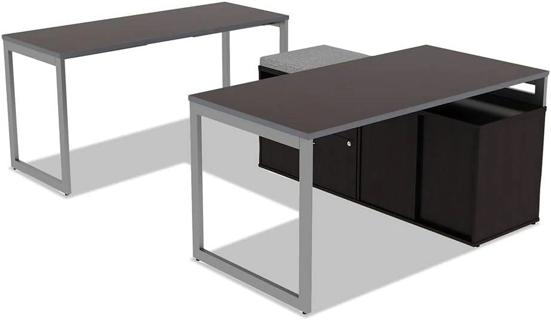 ALELS583020ES Open Office Desk Series 29.5 In. X19.13 In. X 22.88 In. 2-Drawer 1 Shelf Pencil/File Legal/Letter Low File Cabinet Credenza - Espresso