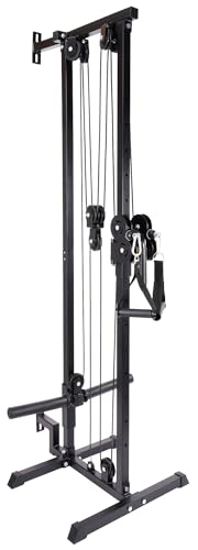 Wall Mount Cable Station with Adjustable Dual Pulley System Pull Down Fitness Station