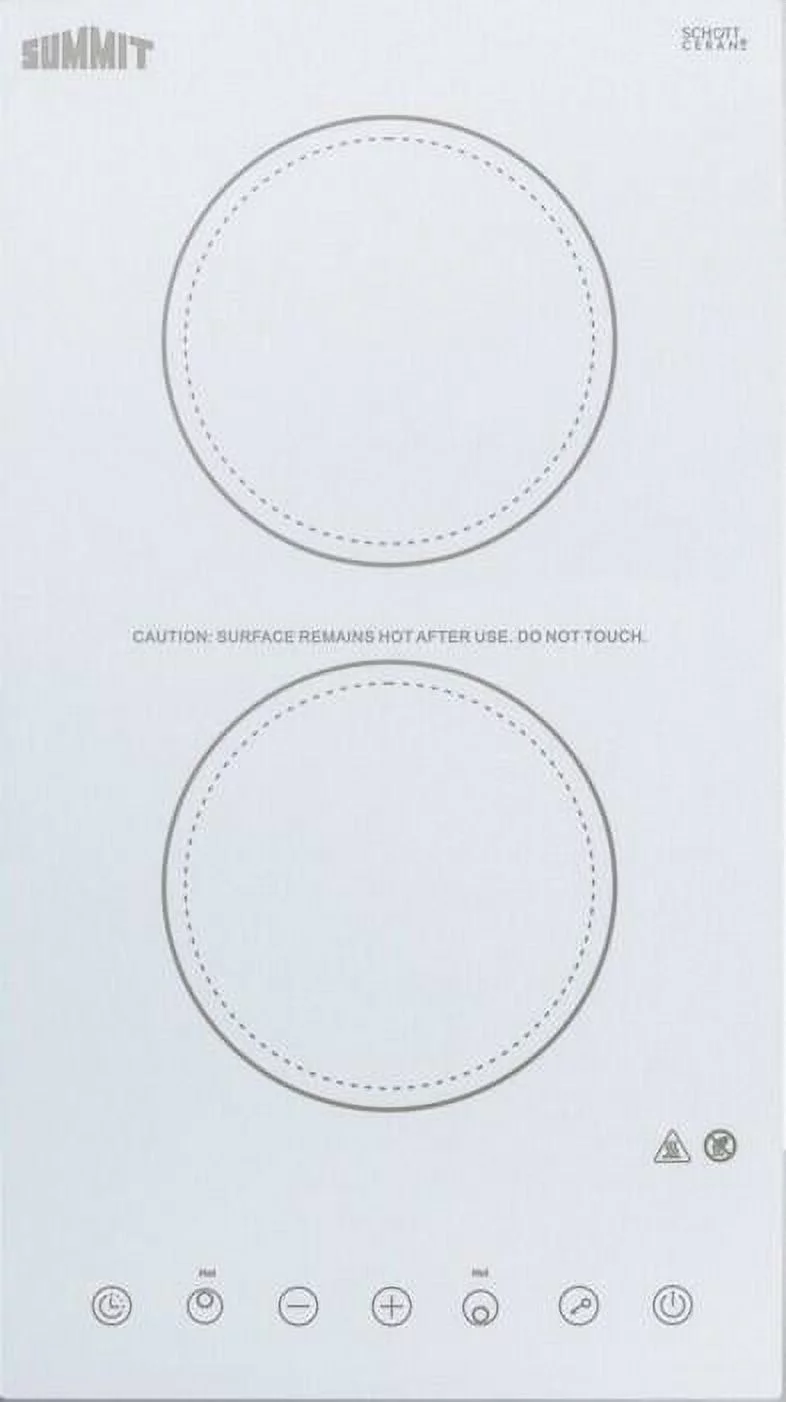 Summit CR2B15T2W 2-Burner (115V) Electric Cooktop in Black