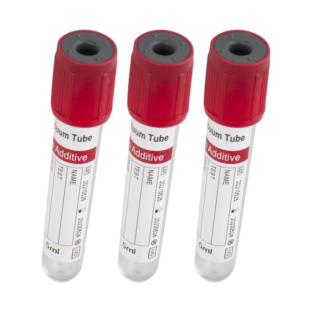 Vacuum Blood Collection Tubes No Additive Tubes 12 x 75mm 5mL100pcs Glass Medical