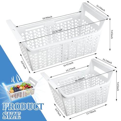 Tioncy 2 Pcs Adjustable Freezer Organizer Bins Deep Chest Baskets Expandable Freezer Storage Bins Adjustable From 16.3
