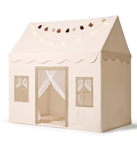 Play Tent with Mat, Star Light Large Kids Playhouse with Windows Easy to Wash, Indoor and Outdoor Play Tents for Kids, Little Dove Toys for Girls, Boys, 47x40x52 (Green Playhouse, Large Size)