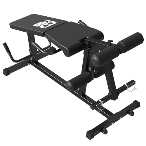 Leg Extension and Leg Curl Machine,Seated Leg Extension and Lying Curl Machine for Home Gym,Leg Press Bench Fit for Both 1'' and 2'' Weight Plates