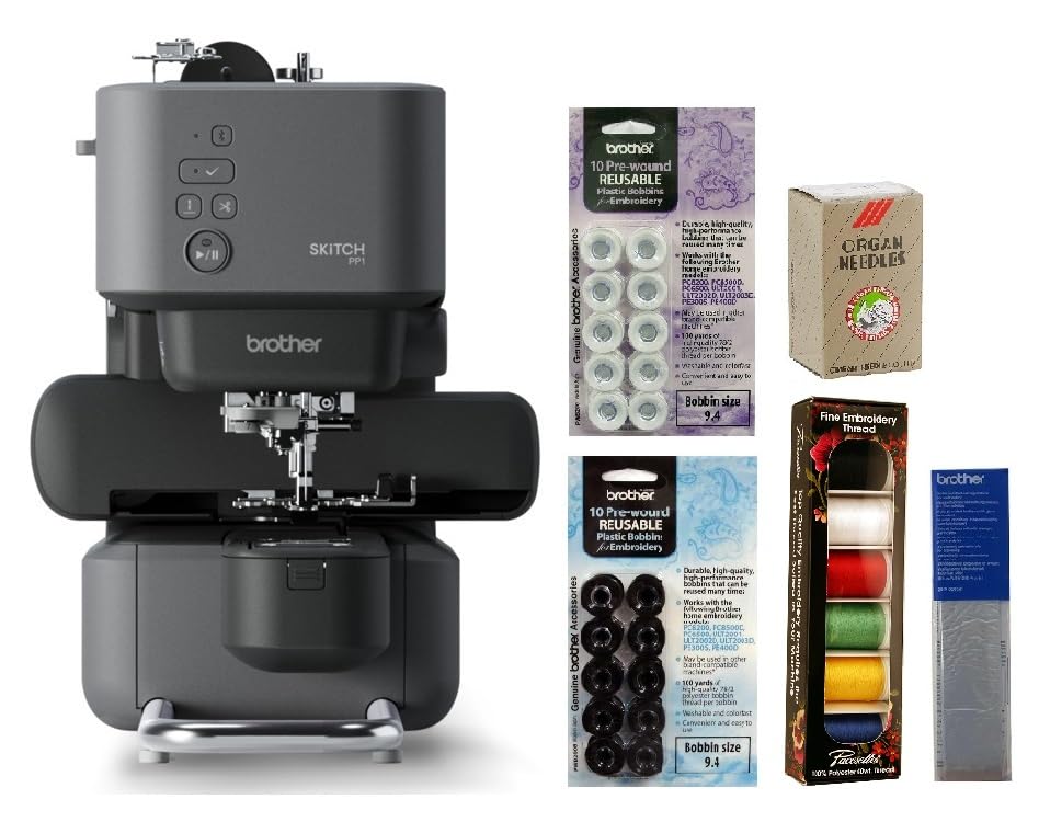 Brother Skitch Single-Needle Embroidery Machine powered by the required Artspira mobile app, 4” x 4” Embroidery Area, Bluetooth Connected