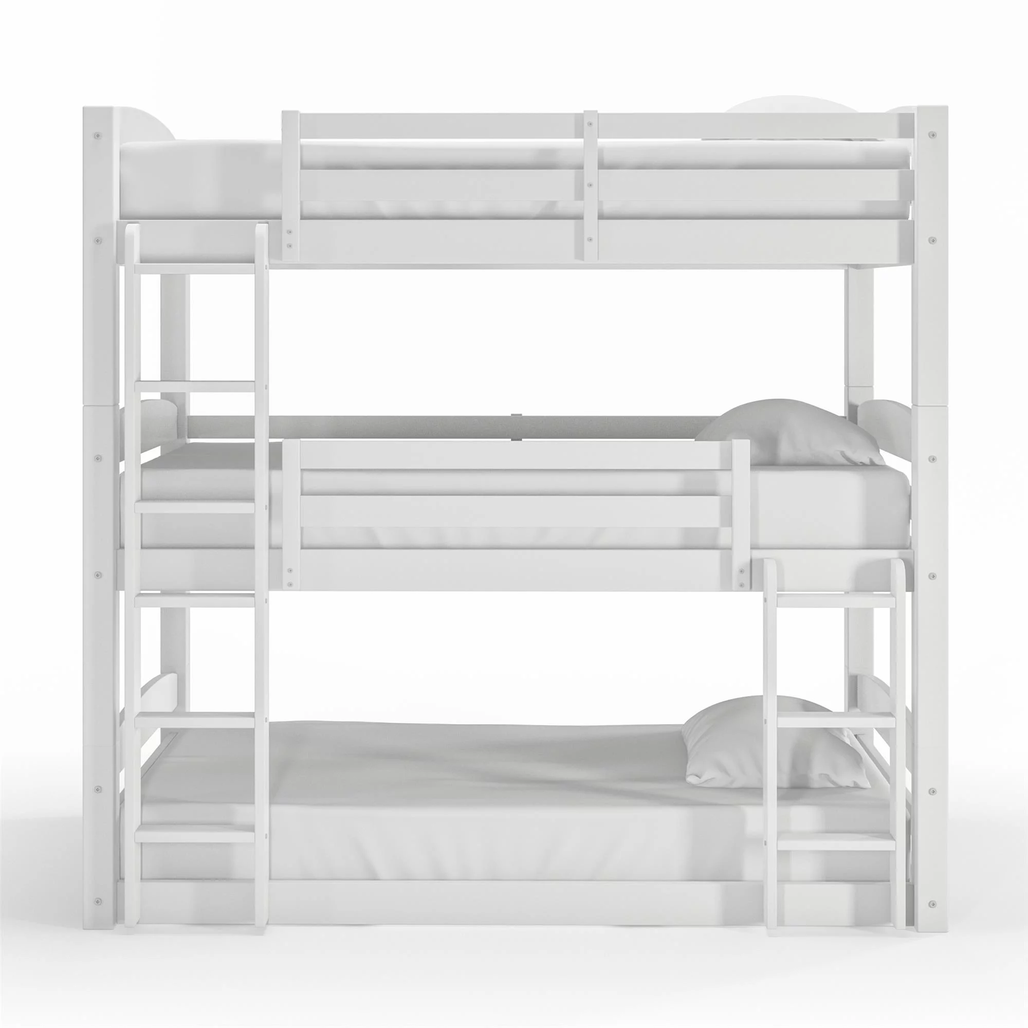 Better Homes & Gardens Tristan Kids' Convertible Triple Bunk Bed, Twin Over Twin Over Twin, White