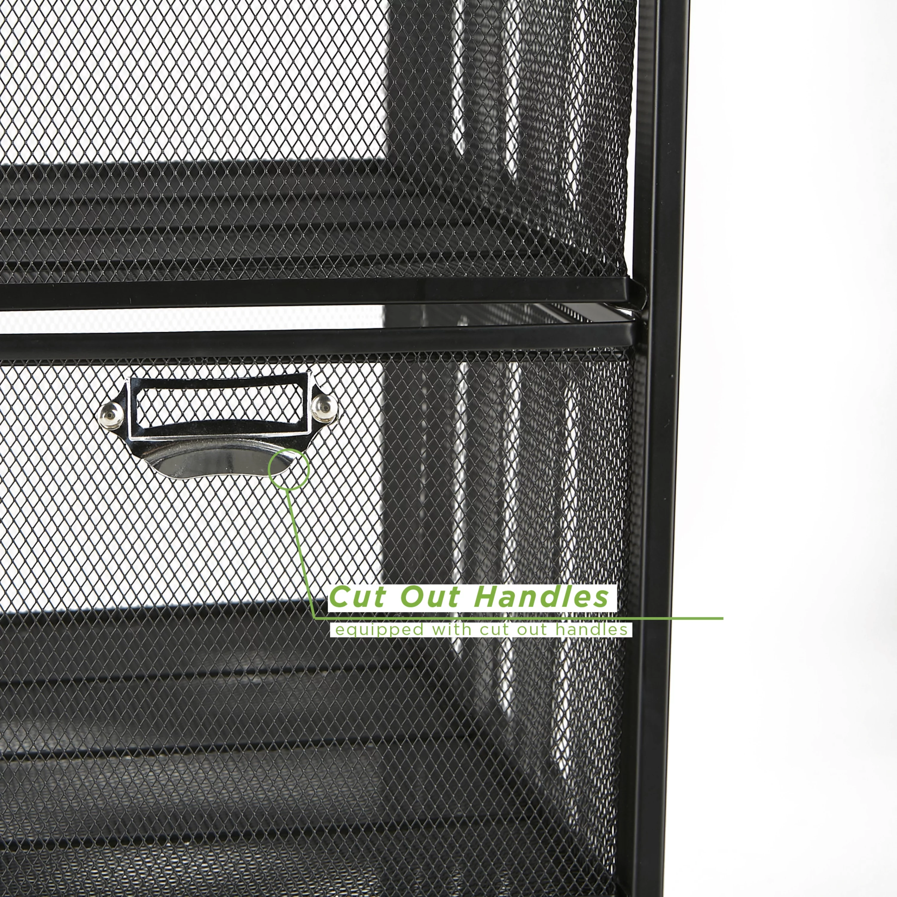 Mind Reader Rolling Utility Cart, File Cabinet Box with 3 Drawers, Black