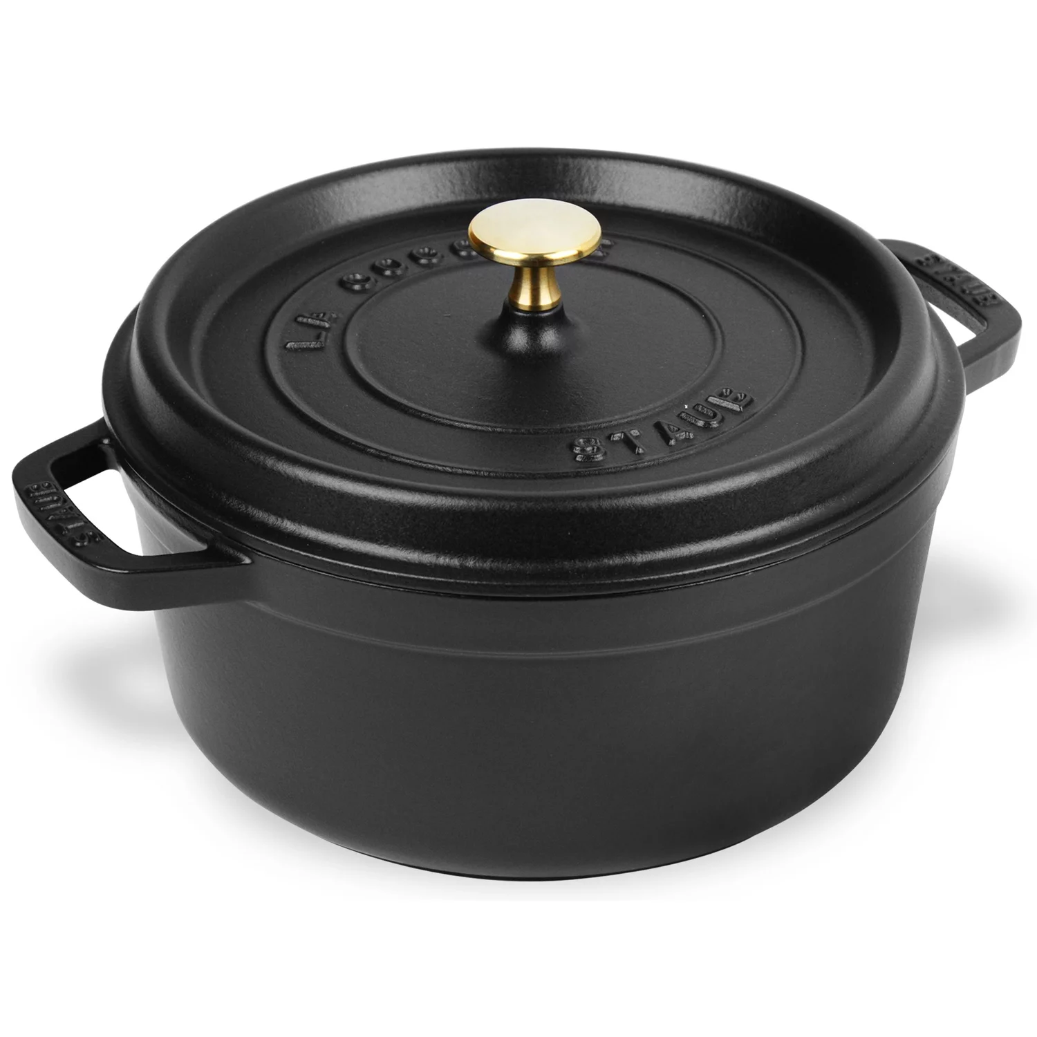 Staub Cast Iron 4-Qt Round Cocotte - Matte Black