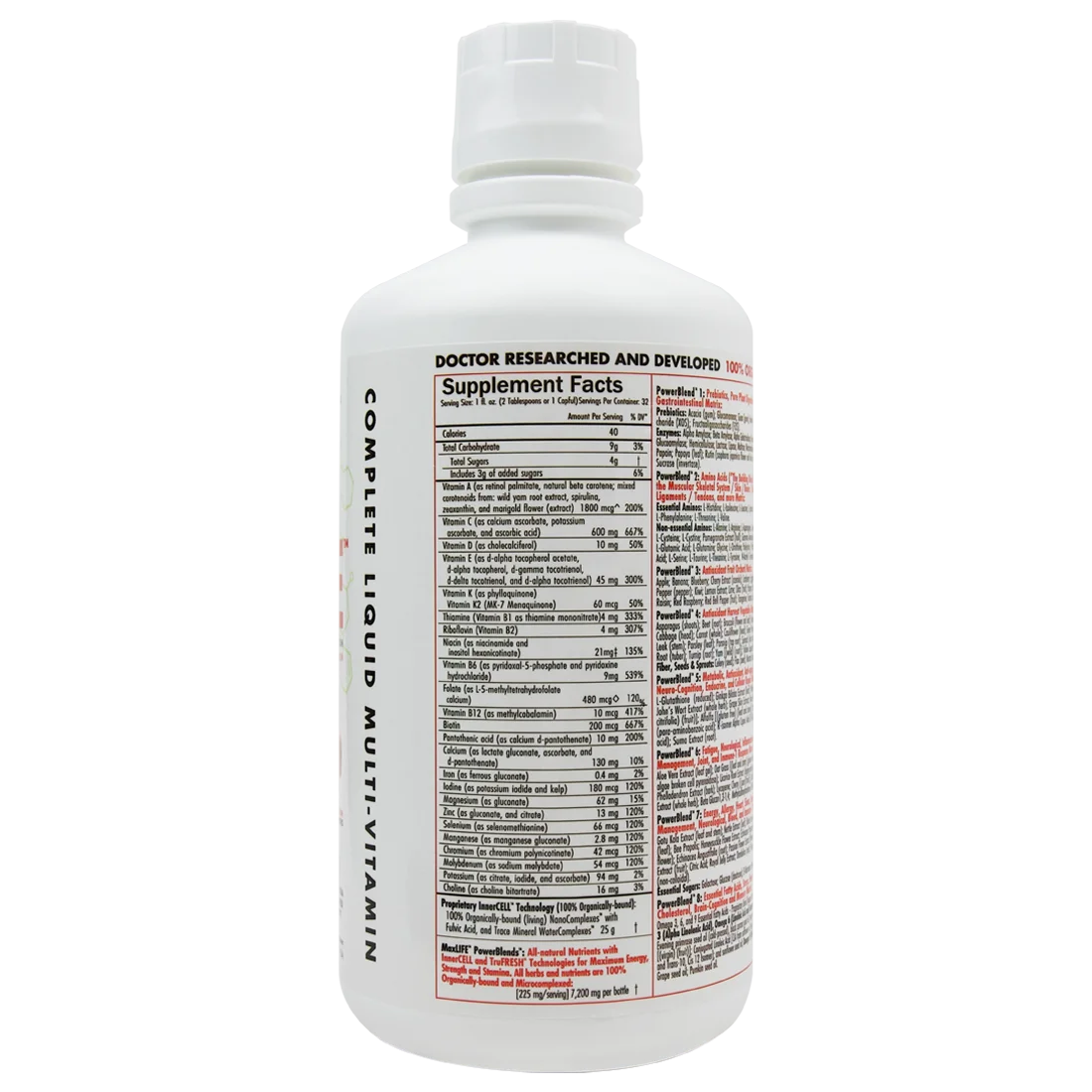 MAXLIFE – MaxLIFE Complete Organic Liquid Multi Vitamin, Carbon Based, 265 Essential Nutrients, Vitamin A, C, D, E, Biotin, Magnesium, Zinc, Non GMO, Made in the USA (32 oz., Strawberry Kiwi)