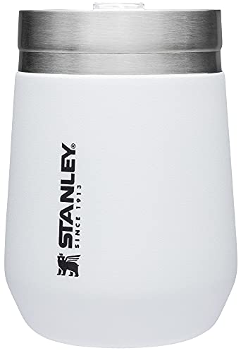 Stanley GO Everyday Wine Tumbler 10 oz | Press Fit Drink Through Lid | Beverage, Coffee, and Cocktail Cup | Insulated Stainless Steel Wine Glass | BPA-Free | Ash