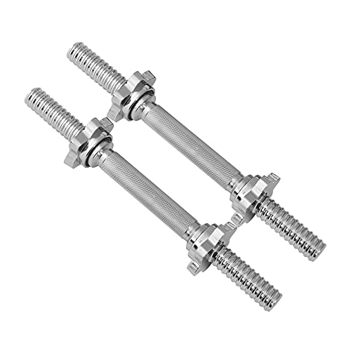 JFIT Threaded Dumbbell Handles, Set of 2, with Star Collars, Fits 1” Standard Plates