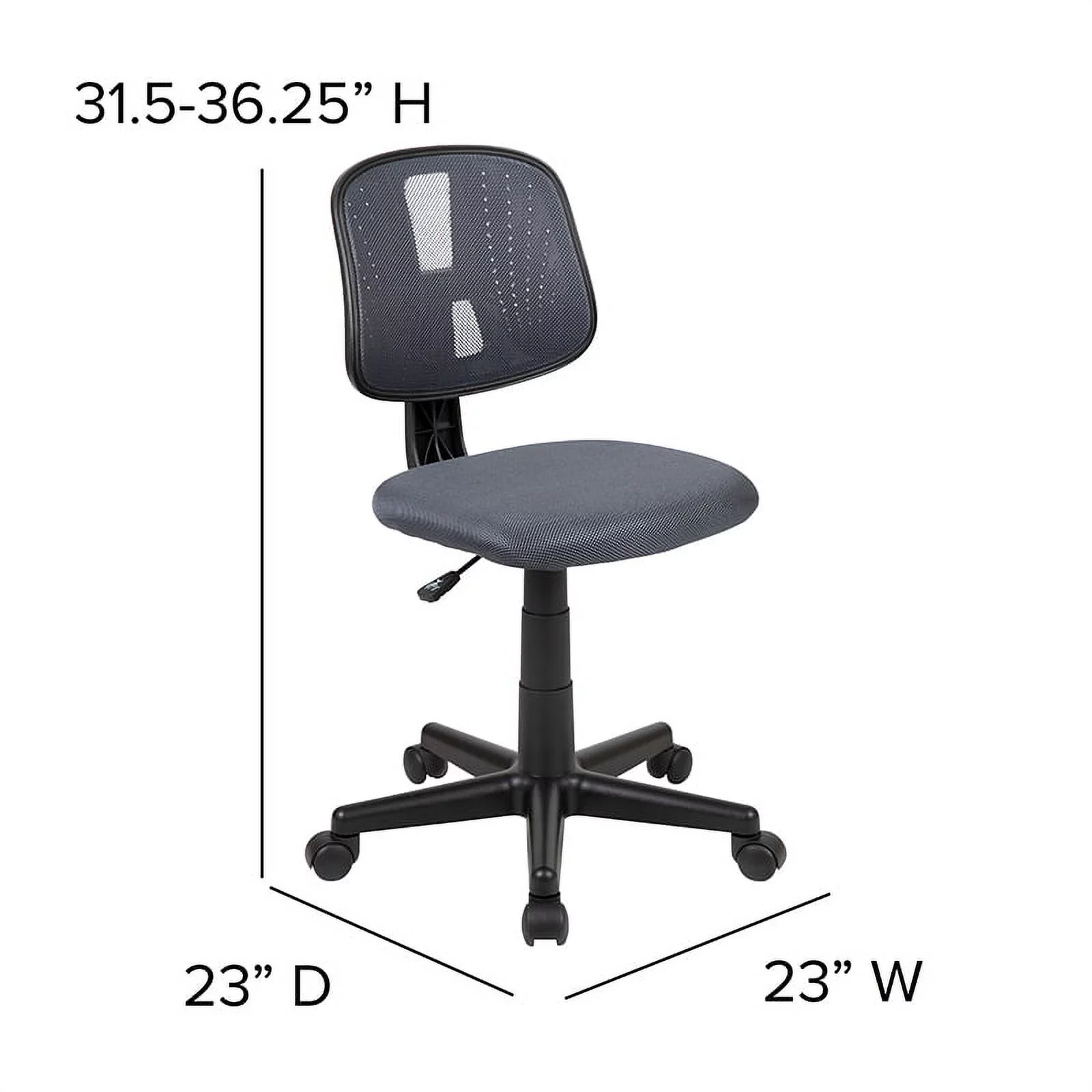 Flash Furniture Flash Fundamentals Mid-Back Gray Mesh Swivel Task Office Chair with Pivot Back, BIFMA Certified