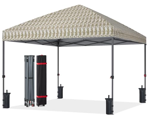 ABCCANOPY Pop Up Canopy - Outdoor Patio Portable Canopy Tent Heavy Duty for Backyard and Deck with 4 Sandbags(White, 10x10)