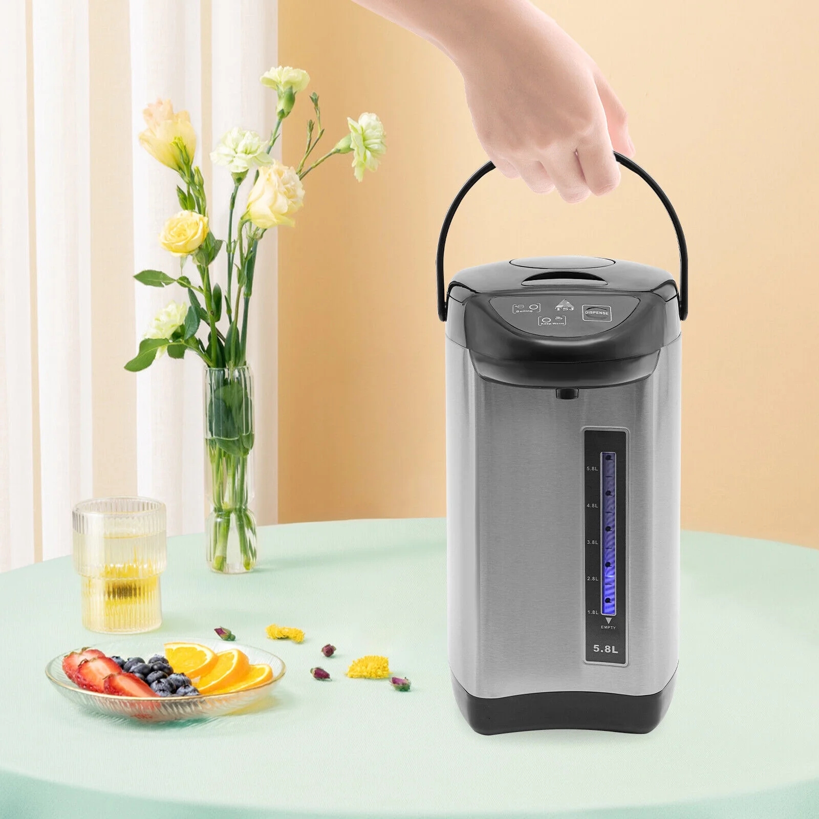 304 Stainless Steel Black Electric Kettle Removable Water Tank Water Boiler