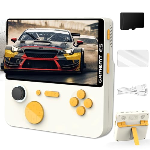 Handheld Game Console 5 Inch Screen, Retro Gaming Console with 64G Built-in 15000+ Classic Games, 1280x720 Pixels, Game Searchable, 5000mAh Battery, Portable Pocket Arcade with Desktop Stand (Black)