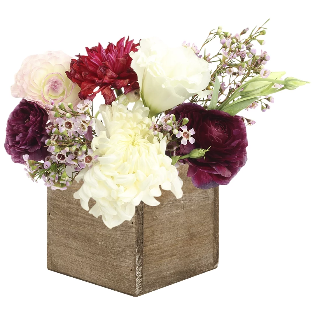 Koyal Wholesale Square Cube Shabby Chic Wood Vase (Pack of 6), 4