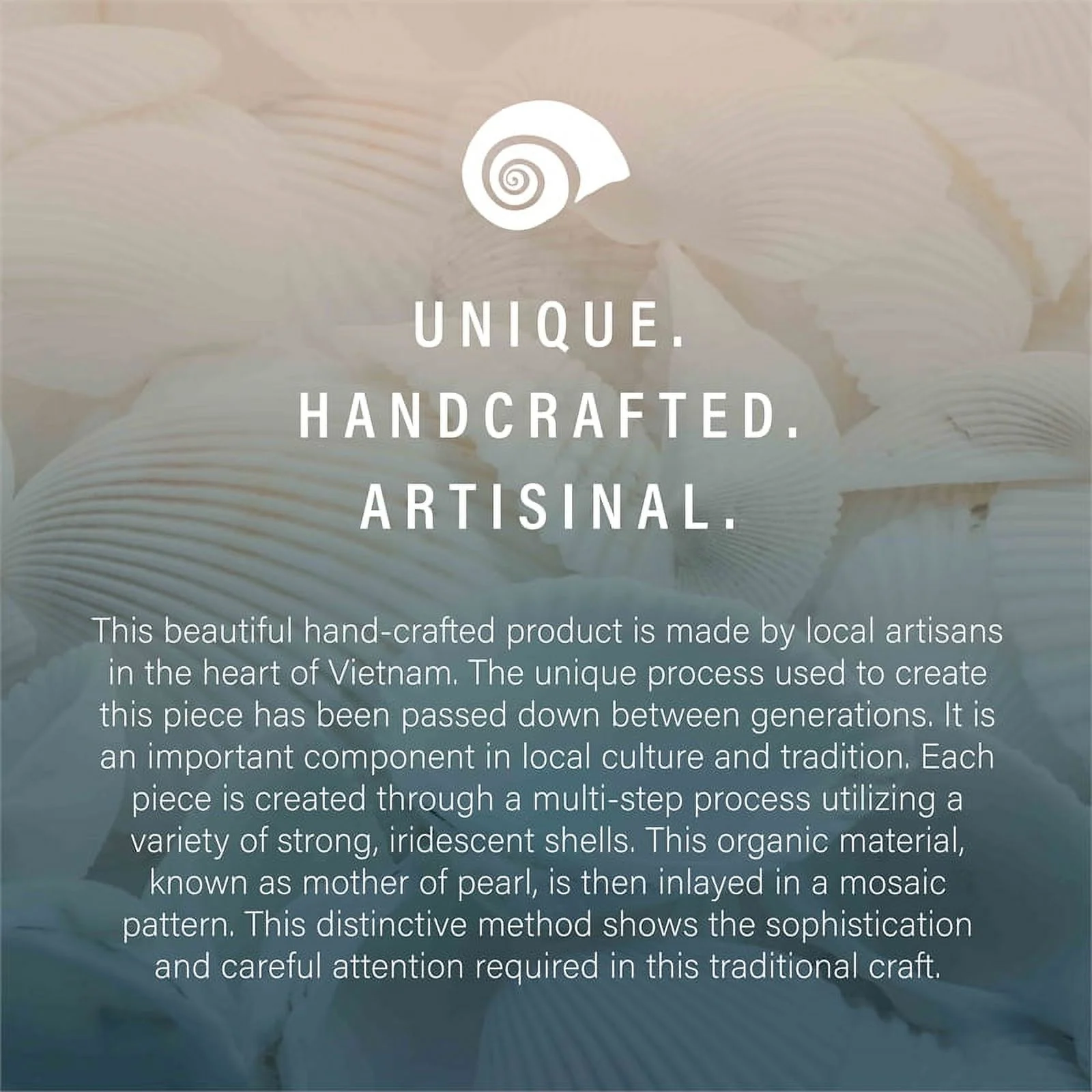 Riverbay Furniture Ombre Capiz Mosaic Drum Table in Blue