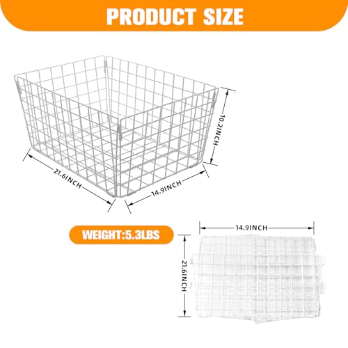 Tricycle Rear Basket Folding Large Capacity Steel Basket w/Liner Bag Adjustable Cargo Net for 20 24 26 Inch Tricycles Trike, Black