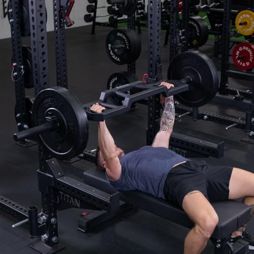 Titan Fitness Rackable Multi-Grip Camber Olympic Barbell, Rated 1,000 LB, Angled & Neutral Grip Football Barbell