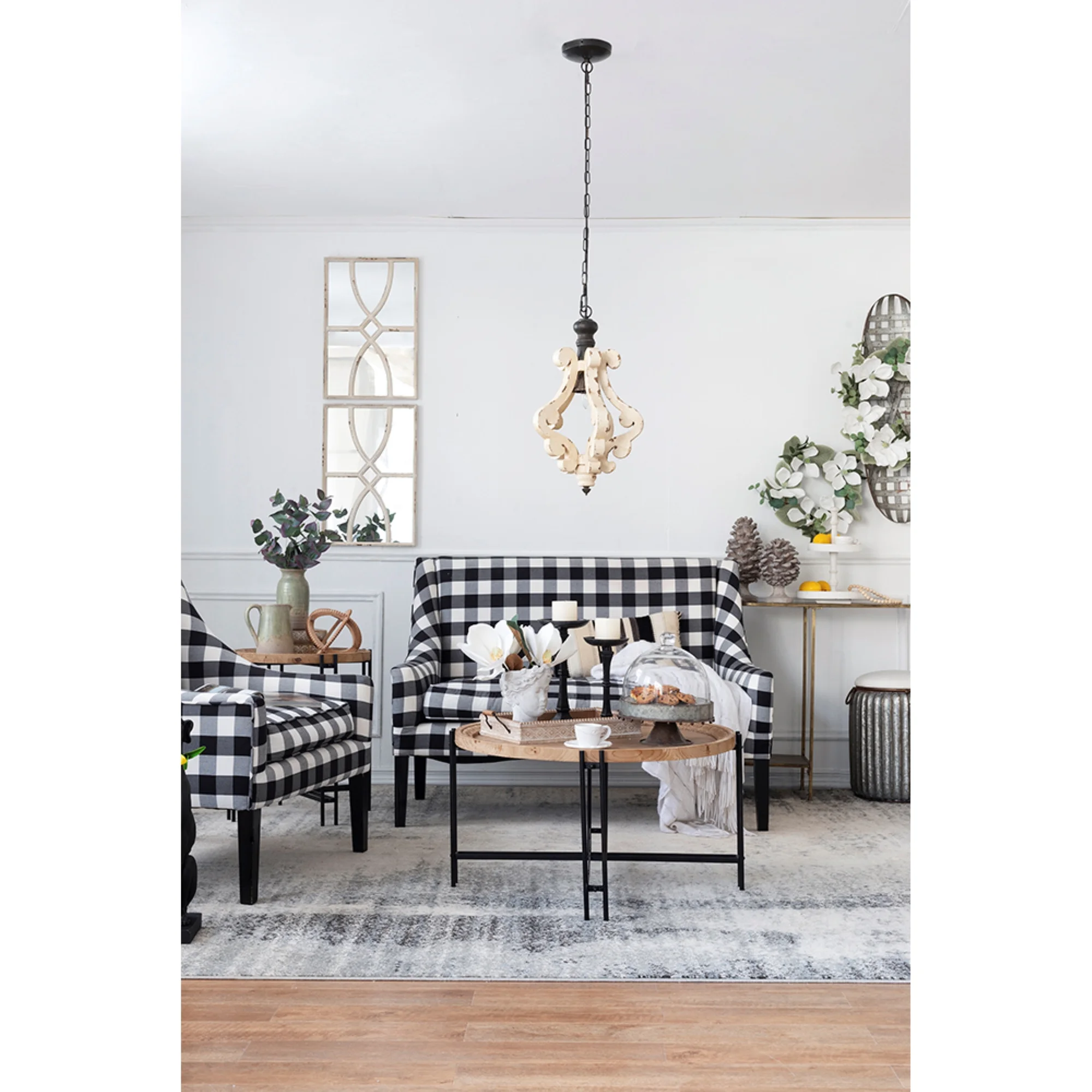 CC Home Furnishings Distressed Antique 1-Light Chandelier - 84