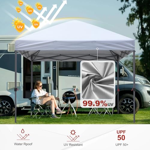 ABCCANOPY Pop Up Canopy - Outdoor Patio Portable Canopy Tent Heavy Duty for Backyard and Deck with 4 Sandbags(White, 10x10)