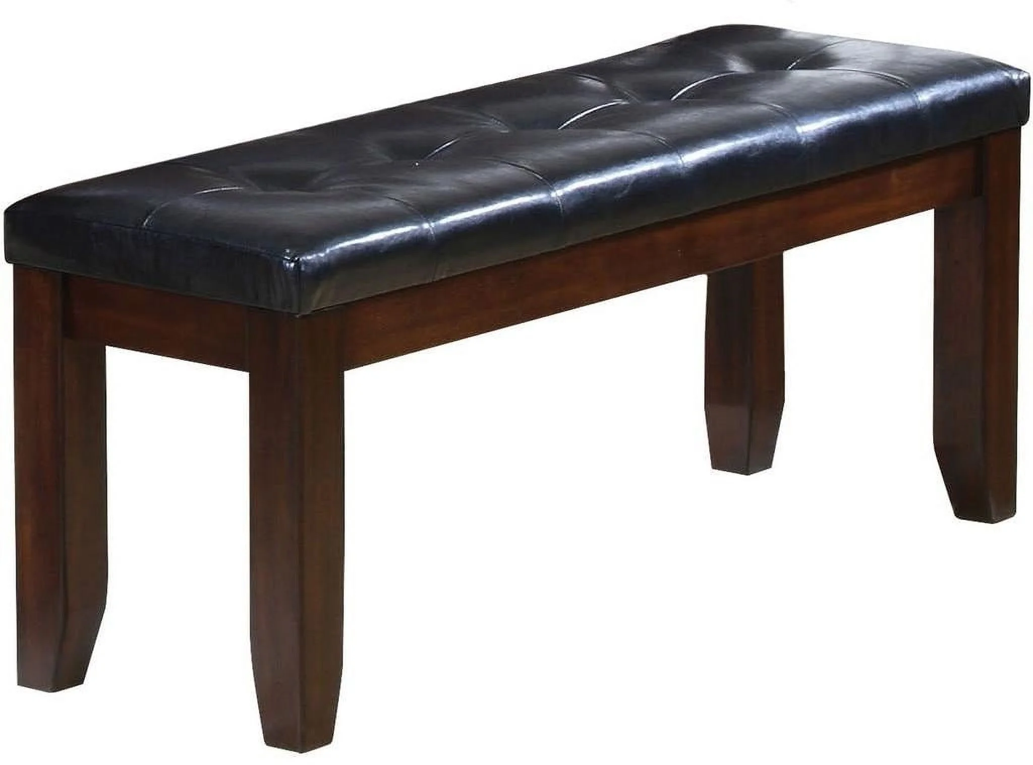 HomeRoots Furniture Rubber Wood Dining Bench, Black & Espresso