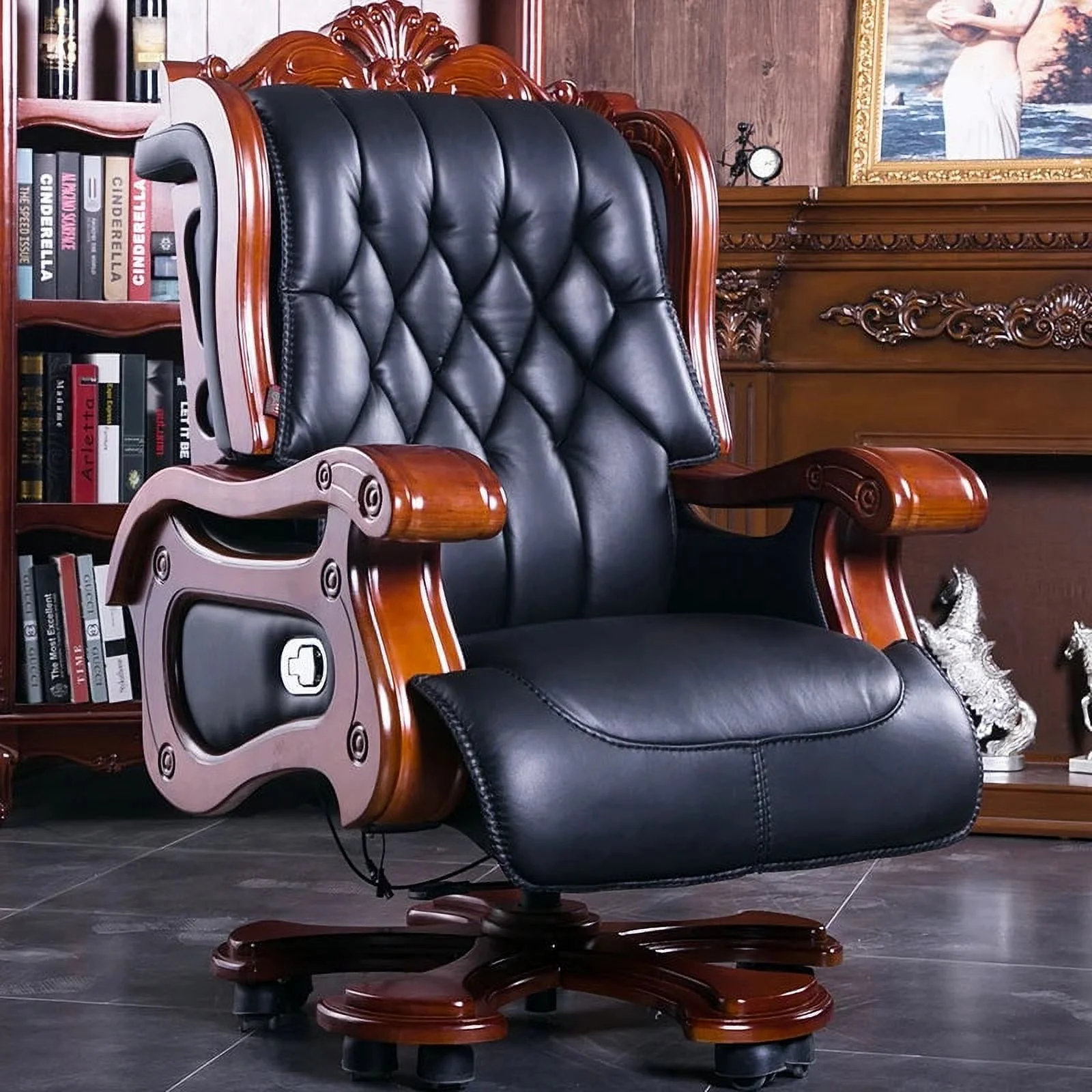 Luxury Foldable Chairs Relaxing Modern Swivel Leather Chair Executive Lounge Recliner Italian Fauteuil De Bureau Home Furniture