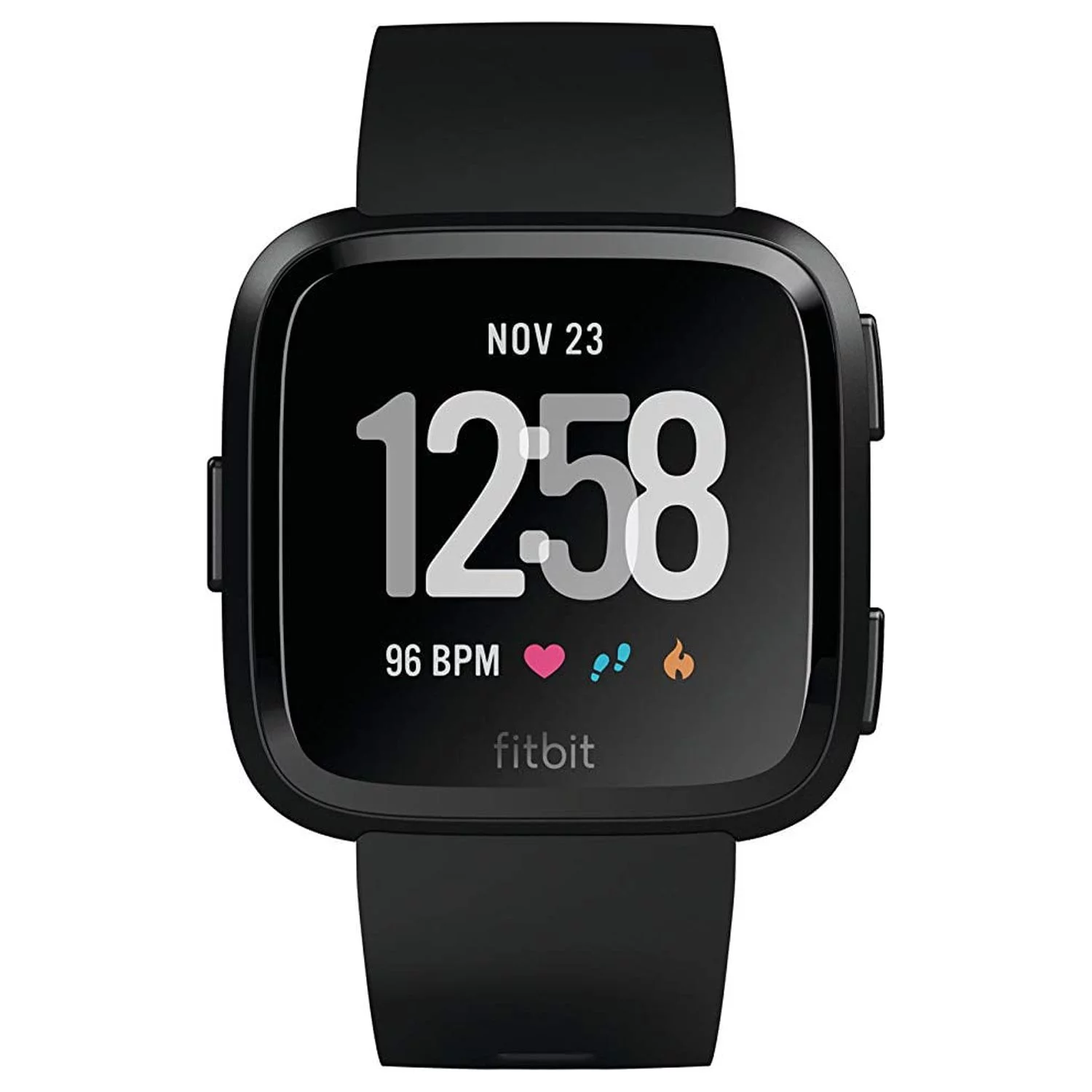 Restored Fitbit Versa Smart Watch w Heart Rate Monitor FB504GMBK Unisex Black (Refurbished)