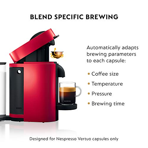 Nespresso Vertuo Plus Coffee and Espresso Maker by De'Longhi, Grey with Aeroccino Milk Frother