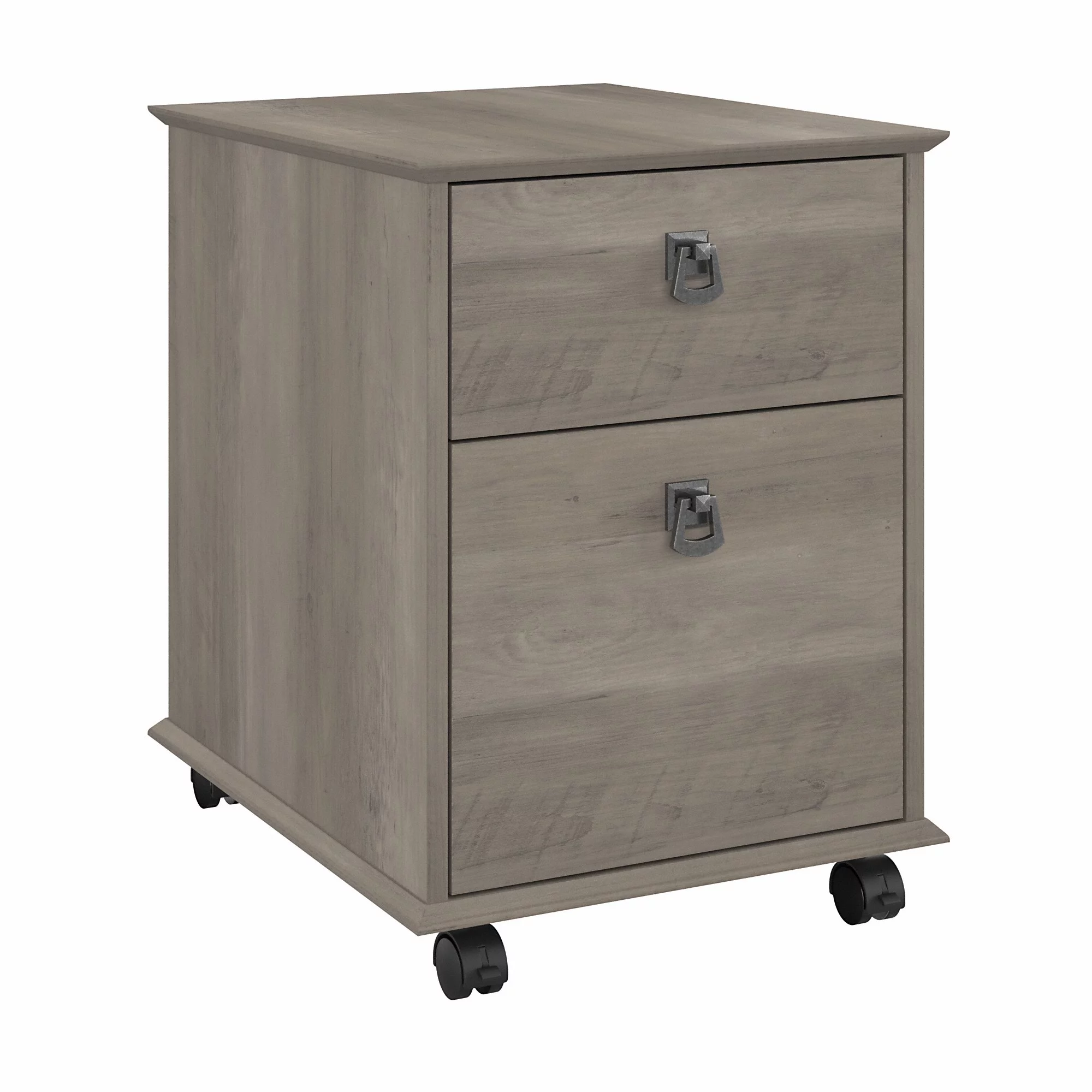 Bush Furniture Homestead Farmhouse Mobile Cabinet in Driftwood Gray